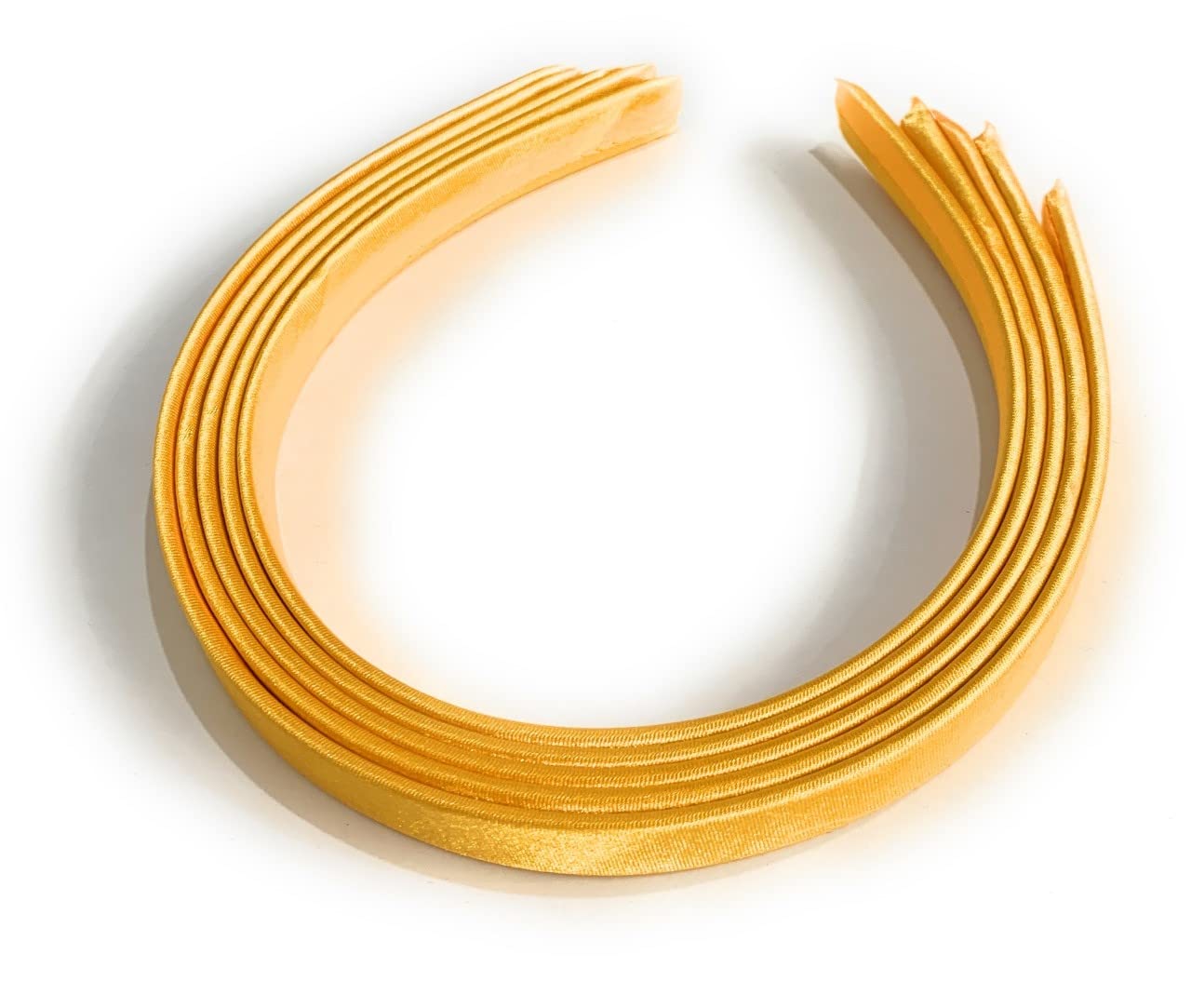 5 x 15mm Thick Plain Satin Headbands Pack School Girls Alice Hair Band DIY Headband Set UK (Mustard Gold) โ image 1