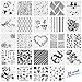 Eliseo 24 PCS Mix Pattern Journal Stencil Plastic Planner Set for Journal / Notebook / Diary / Scrapbook DIY Drawing Template Stencil 5x5 Inch