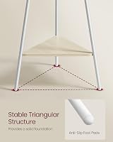 VASAGLE Rack Stand Coat Tree Hall Tree with 2 Shelves Natural Beige White view 5