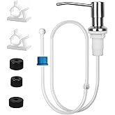 Soap Dispenser for Kitchen Sink, Premium Built in Sink Soap Dispenser Brushed Nickel, Under Sink Soap Dispenser Pump with 39.3" Extension Tube kit, No More Refills