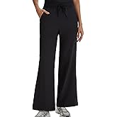 VECARDI Scrub Pants for Women High Rise Four Way Stretch Flare Yoga Cargo Pants with 6 Pockets