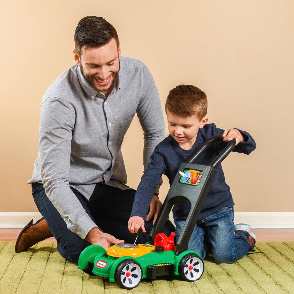 Little Tikes Gas 'n Go Mower - Realistic Lawn Mower for Outdoor Garden Play with Mechanical Sounds, Movable Throttle & Petrol Can. For Ages 18 Months+,Multi-colored,53.34 x 28.58 x 52.07 cm