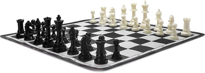 Ratnas Premium Tournament Chess Set 17 x 17 Rollable Matt Board for Mind challengers. Develops Concentration and Attention Span Building