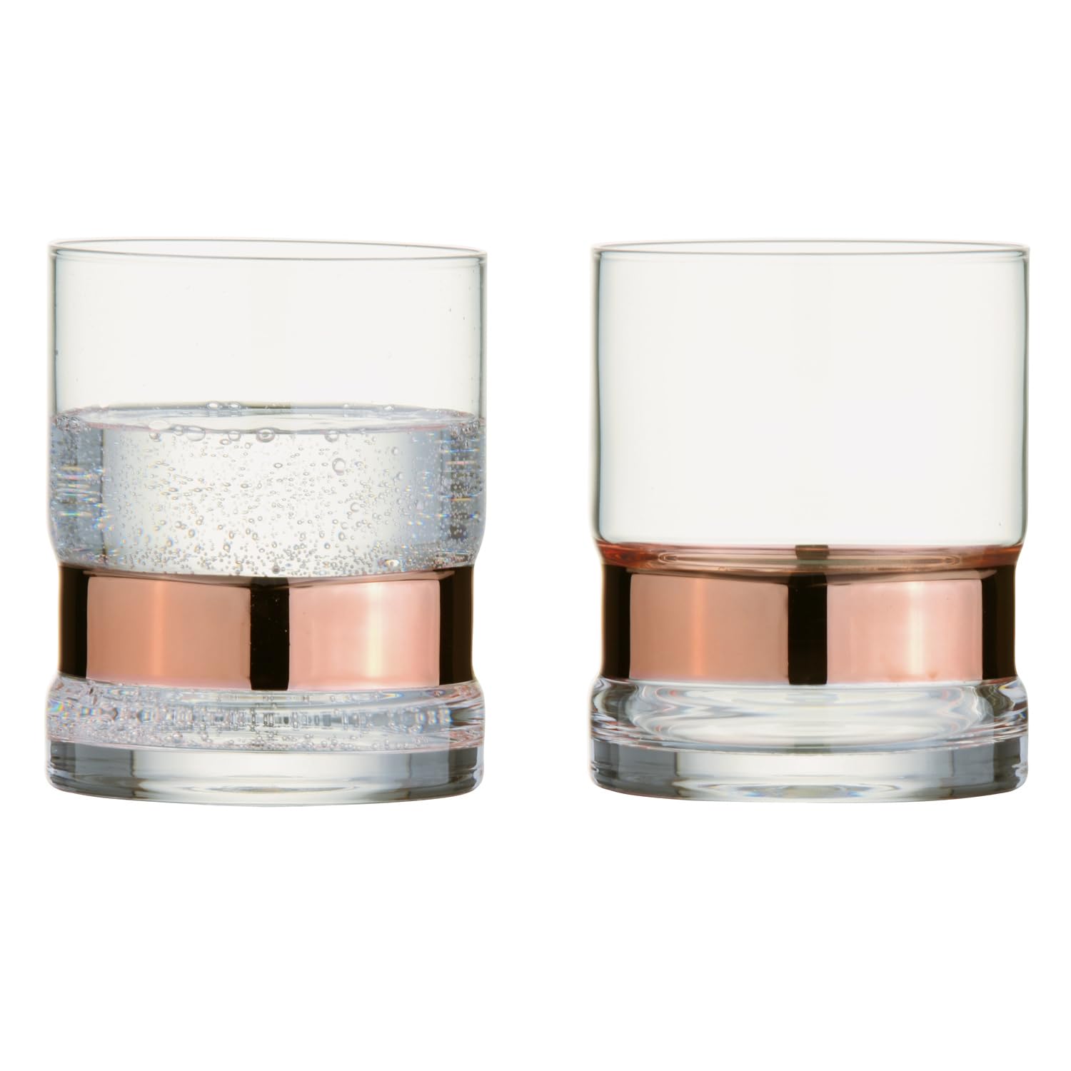 Anton Studio Designs SoHo Handmade DOF Tumblers for Whiskey, Spirits or Water - 350 ml - Bronze - Set of 2 Elegant Drinking Glasses