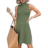 Chang Yun Women's Sleeveless Turtleneck Sweater Dresses 2025 Casual Knit Pullover Sweaters Dressy Bodycon Tank Mini Dress