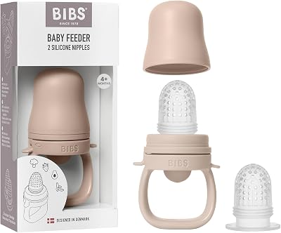 Bibs Baby Feeder 4+ Months Blush Teething Self-Feeding Dual Nipples