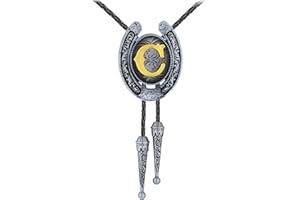 GelConnie Bolo Tie for Men Western Leather Necktie Letter Mens Bolo Ties Jewelry Native American Bolo Tie for Women