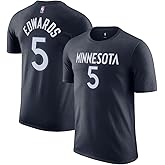 Anthony Edwards Minnesota Timberwolves NBA Kids Youth 4-20 Navy Icon Edition Performance Jersey T-Shirt