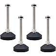 T Tulead Adjustable Feet Leveler Furniture Glides Leveling Feet Cabinet Levelers Swivel Feet Anti-Slip Workbench Legs D60×M12×H100, Thread Pitch 1.75mm, Floor Protector Threaded Leg Levelers Pack of 4