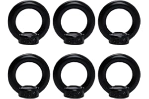 Antrader M5 Metric Ring Shape Lifting Eye Nut,6PCS 304 Stainless Steel M5 Ring Eye Bolts Threaded Nuts