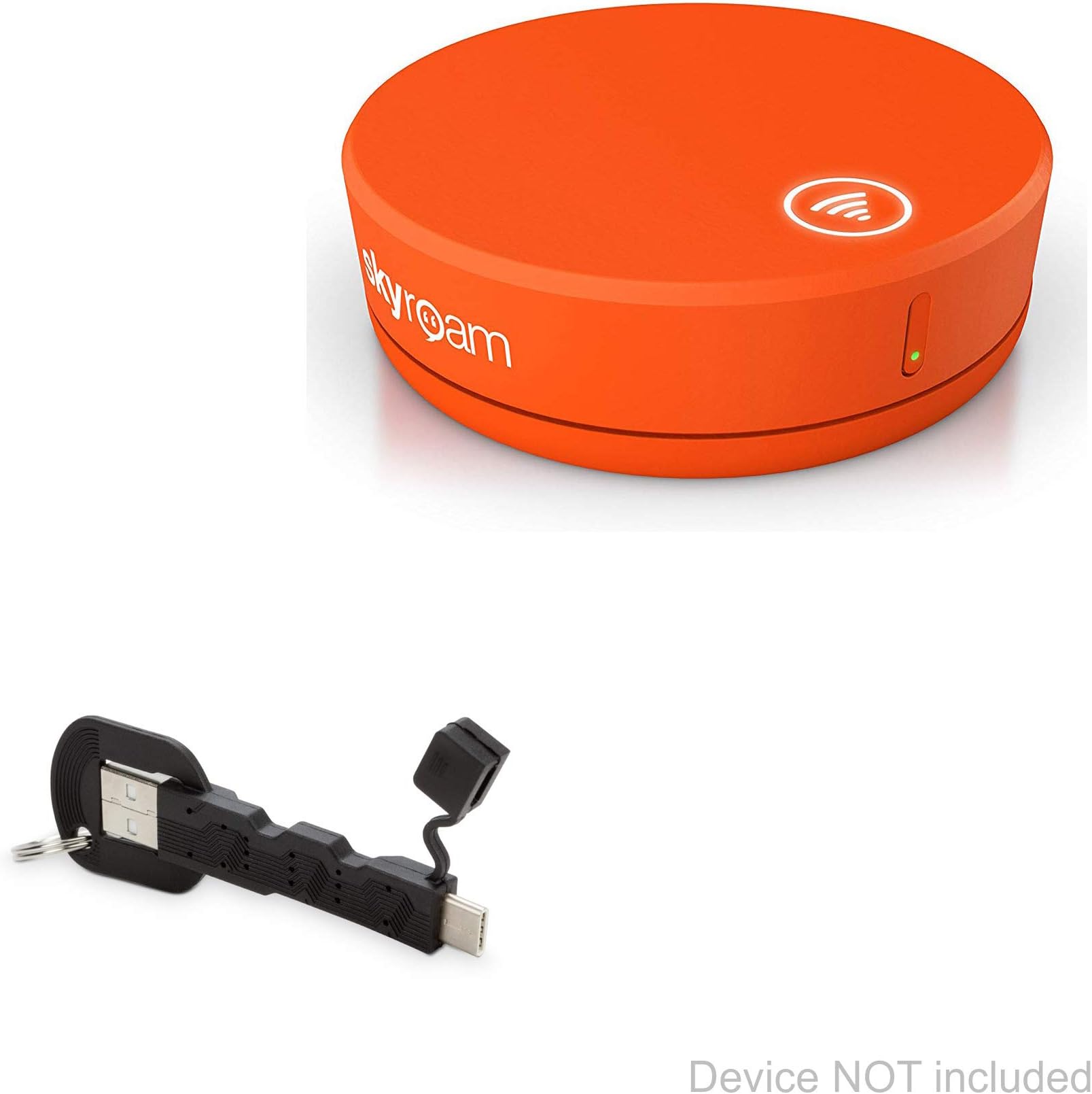 Skyroam Solis Global WiFi Hotspot Cable, BoxWave® [USB Type-C Keychain Charger] Key Ring 3.1 Type C USB Cable for Skyroam Solis Global WiFi Hotspot - Jet Black