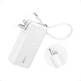 Anker Nano 3-in-1 Power Bank, Foldable AC Plug, 10,000mAh, 30W Two-Way Fast Charging, Built-in Lightning Cable (Not for iPhon