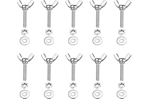 PATIKIL M4-0.7 x 20 mm Wing Butterfly Screw, 10 Pcs 304 Stainless Steel Wing Nuts and Bolts Machine Fastener Thumb Hand Screw