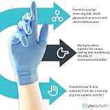 Unigloves Blue Pearl Nitrile Exam Gloves Large 100s Powder Free Latex Free view 3