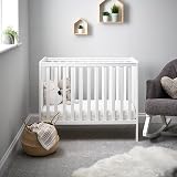 Obaby Bantam Space Saver Cot White Compact Baby Cot Adjustable Base view 2