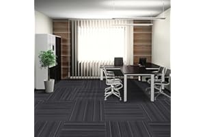 SUWUYUE Commercial Carpet Tiles, Heavy Duty Non Slip Floor Carpet Subtle Gray Uniform Texture Reusable Easy DIY Installation 