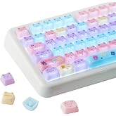 KiiBOOM Cute Cat Keycaps Set, Mao Profile, Cat Shape | PC Keycap for MX Switch Mechanical Keyboard, Compatible with 60%, 65%,