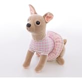 CU-MATE 12-Inch Stuffed Animal Chihuahua Plush Toy Realistic Puppy Dog Sitting in a Skirt (Present Gift)