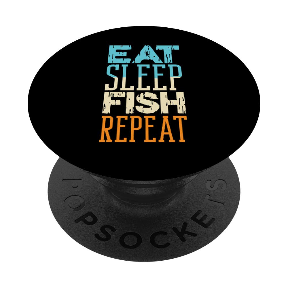 Eat Sleep Fish Repeat Boat Angler Wave Sea Anchor Fishing PopSockets Swappable PopGrip