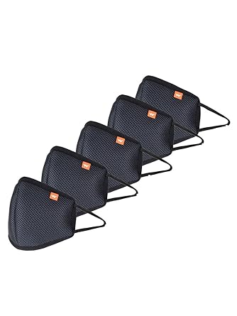 Wildcraft Pack of 5 Black HypaShield Reusable 6-Layer Anti-Pollution Outdoor Masks for Women