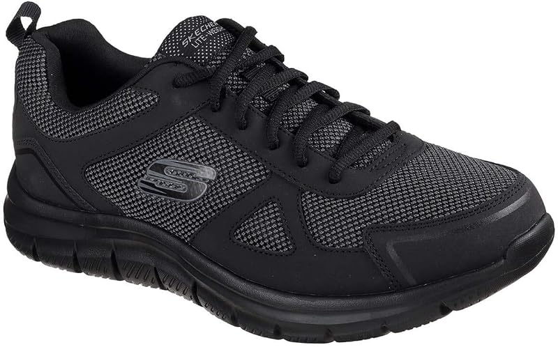 Track Bucolo, Zapatillas de running Hombre, Negro (Black Leather/Mesh/Trim), 42 EU