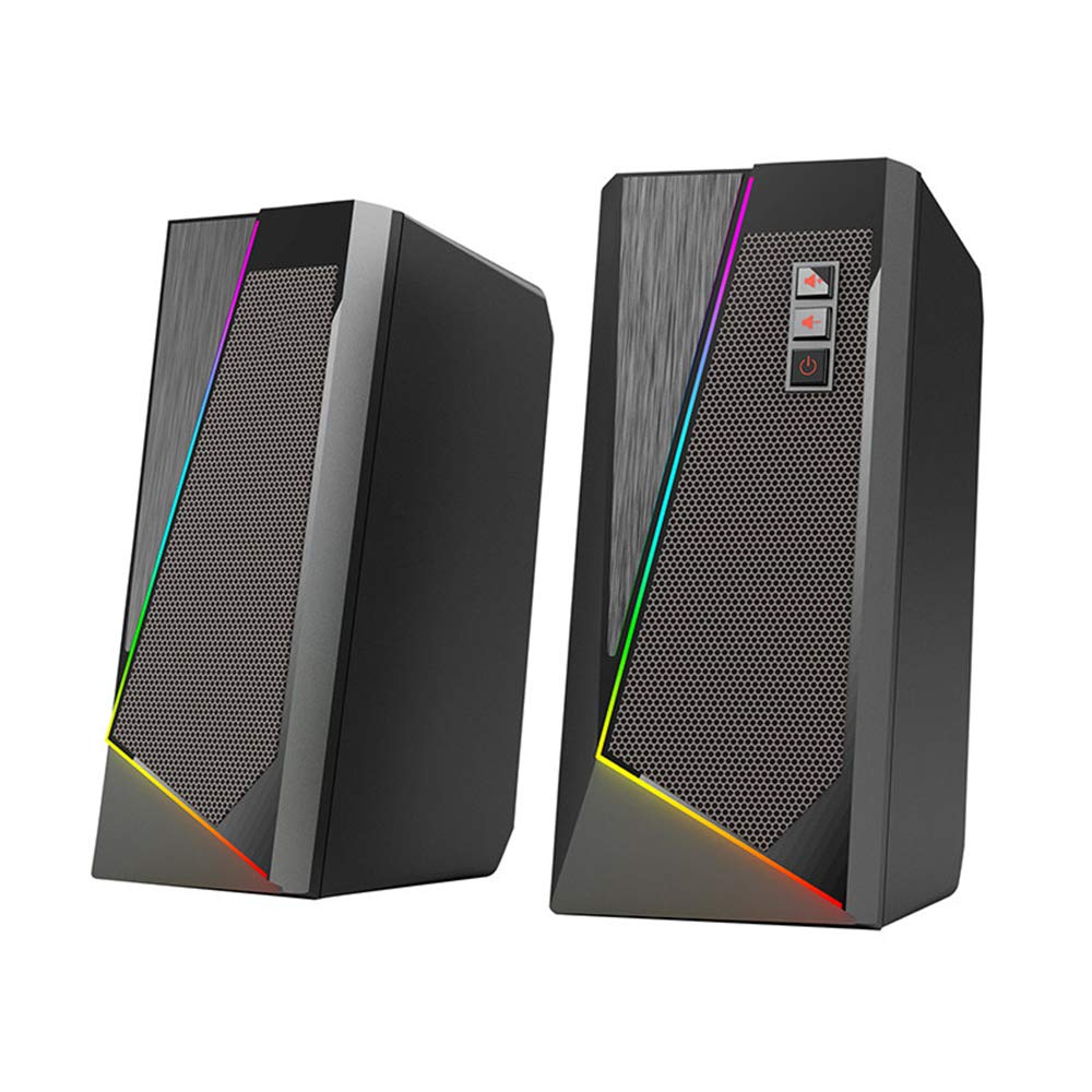 lijunjp Computer Speakers, Stereo Surround Music Smart RGB Speakers, Dual-Channel Multimedia Speaker