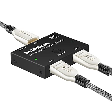 BolAAzuL Cavo DisplayPort 2.0 5m - 16K@60Hz, 8K@120Hz, 4K@144Hz - Intrecciato, Retrocompatibile DP1.4/1.2, G-Sync/FreeSync - 4