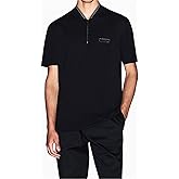Armani Exchange Mens Zip Cotton Polo