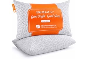 FROHAUL Neck Support Shredded Memory Foam Pillows for Sleeping, Adjustable Firm Pillow for Side, Back and Stomach Sleepers, V