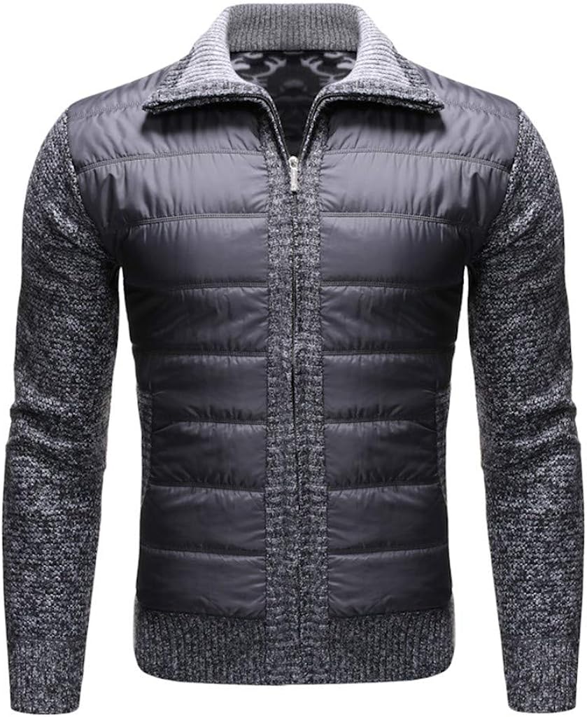 Parka Coat Men S Zippered Plain Cardigan Jacket Fashion Pure Color