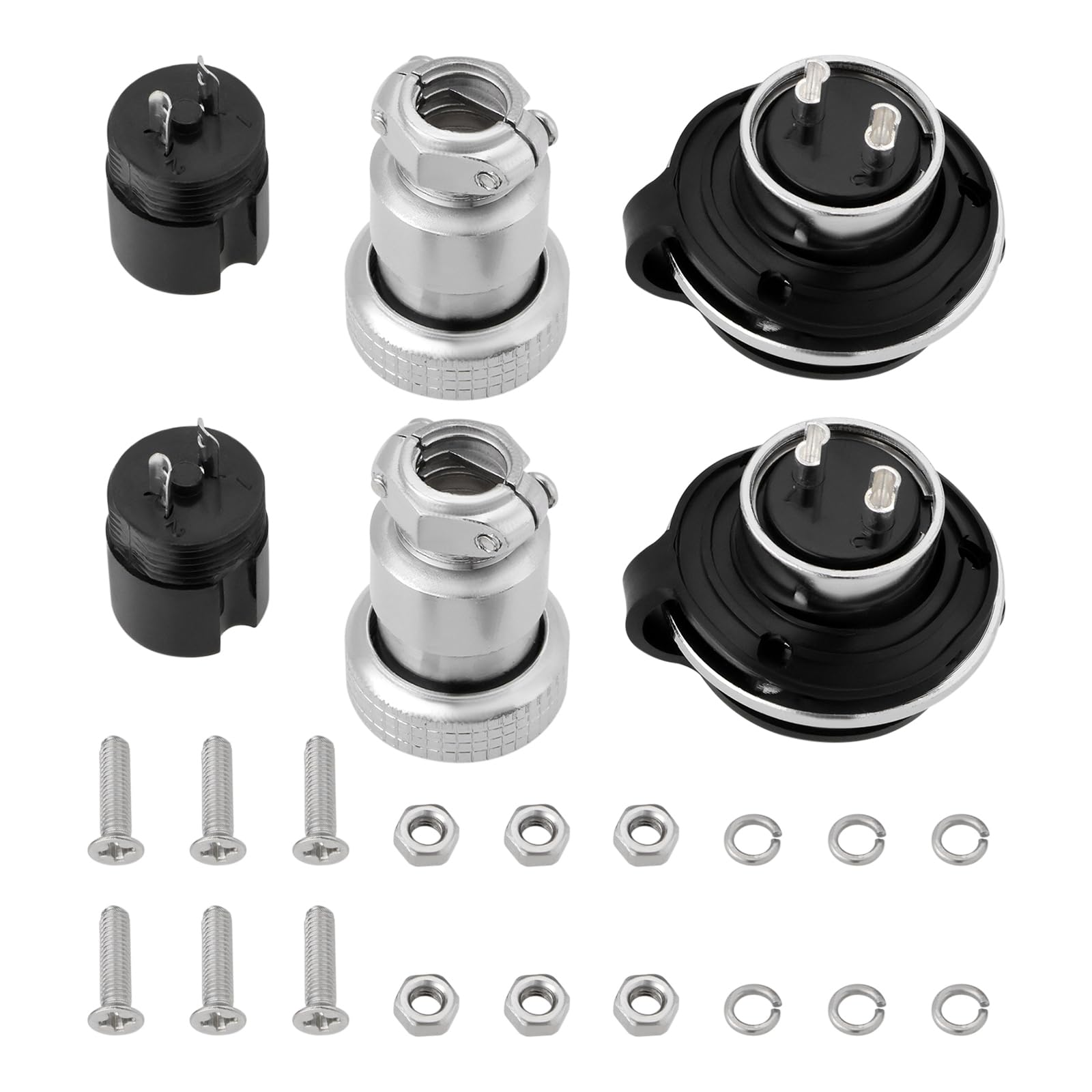 VGOL 2 Sets 2Pin Aviation Connector Plug Adapter Flange Socket Electrical Connector with Srews for Cars Trucks Drones 19mm 250V 20A