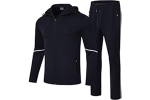 TBMPOY Men's Tracksuits Hoodied 2 Piece Track Suits Set Full Zip Up Warm Jogging Sports Sweatsuits