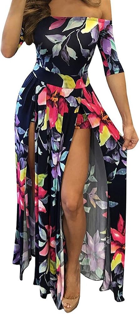 split maxi romper dress