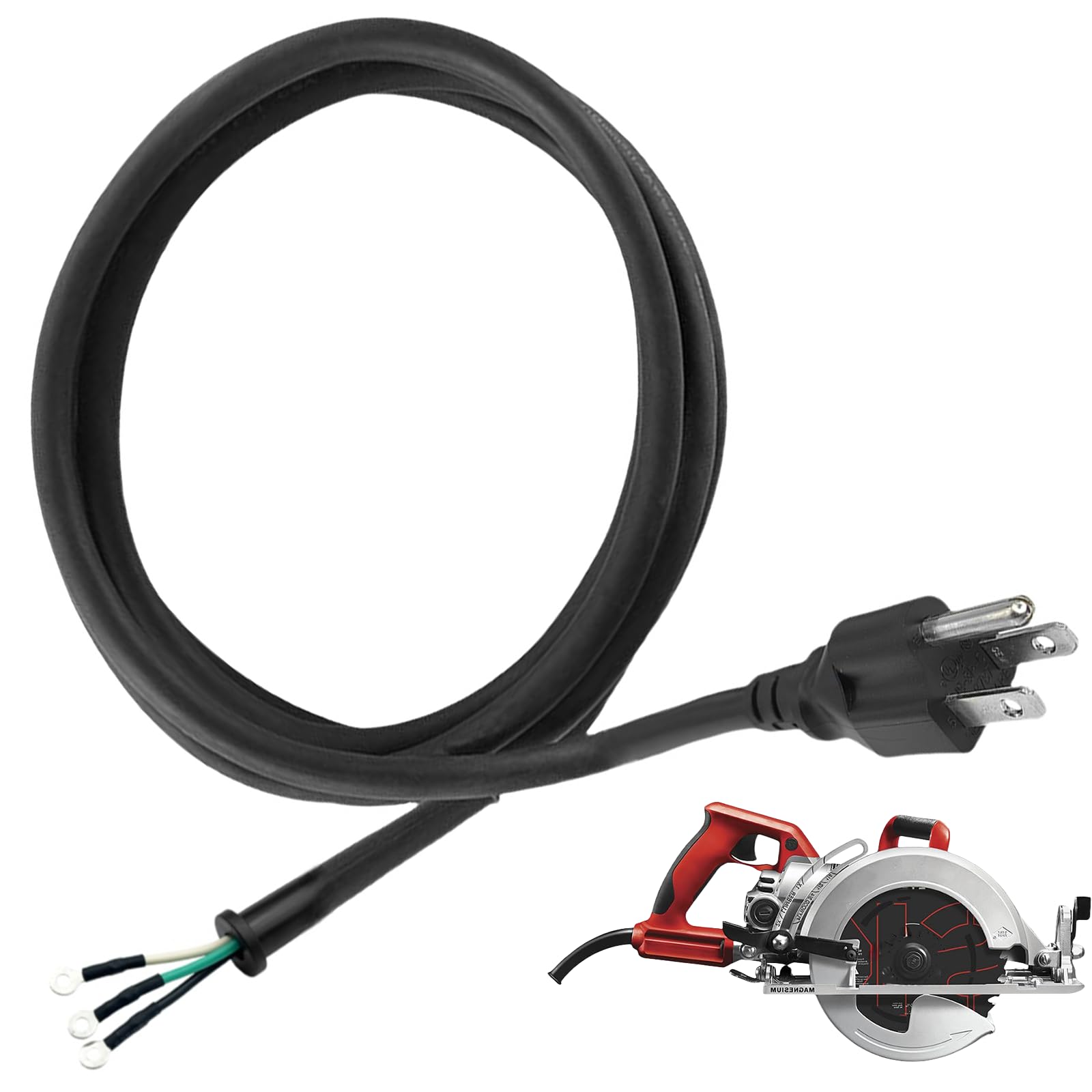 Photo 1 of 95104L for SKILSAW Saw Replacement Cord with SPT77WM SPT78W SPT70WM SPT70V SPT55 Circular Saw Heavy Duty Durable Power Cord for SKIL Saw Worm Drive Saw Power Tools M77 77 Parts