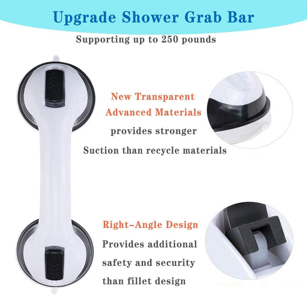 Suction Grab Bar,2 Pack Grab Bars for Bathroom,Suction Cup Handle Grab bar with Dual Locking,Anti-Slip Grip Safety Grab Bars for Elderly,Senior Assist Bath Handle: Home & Kitchen