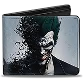 Buckle-Down DC Comics Wallet, Bifold, Joker Face Bats Batman Arkham Origins, Vegan Leather