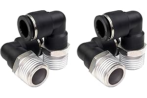 YARRKC 4 Pack Push to Connect Air Fittings 90 Degree Pneumatic Male Elbow 1/2 Inch Tube OD x 1/2 Inch NPT Thread Push Quick Release Connectors