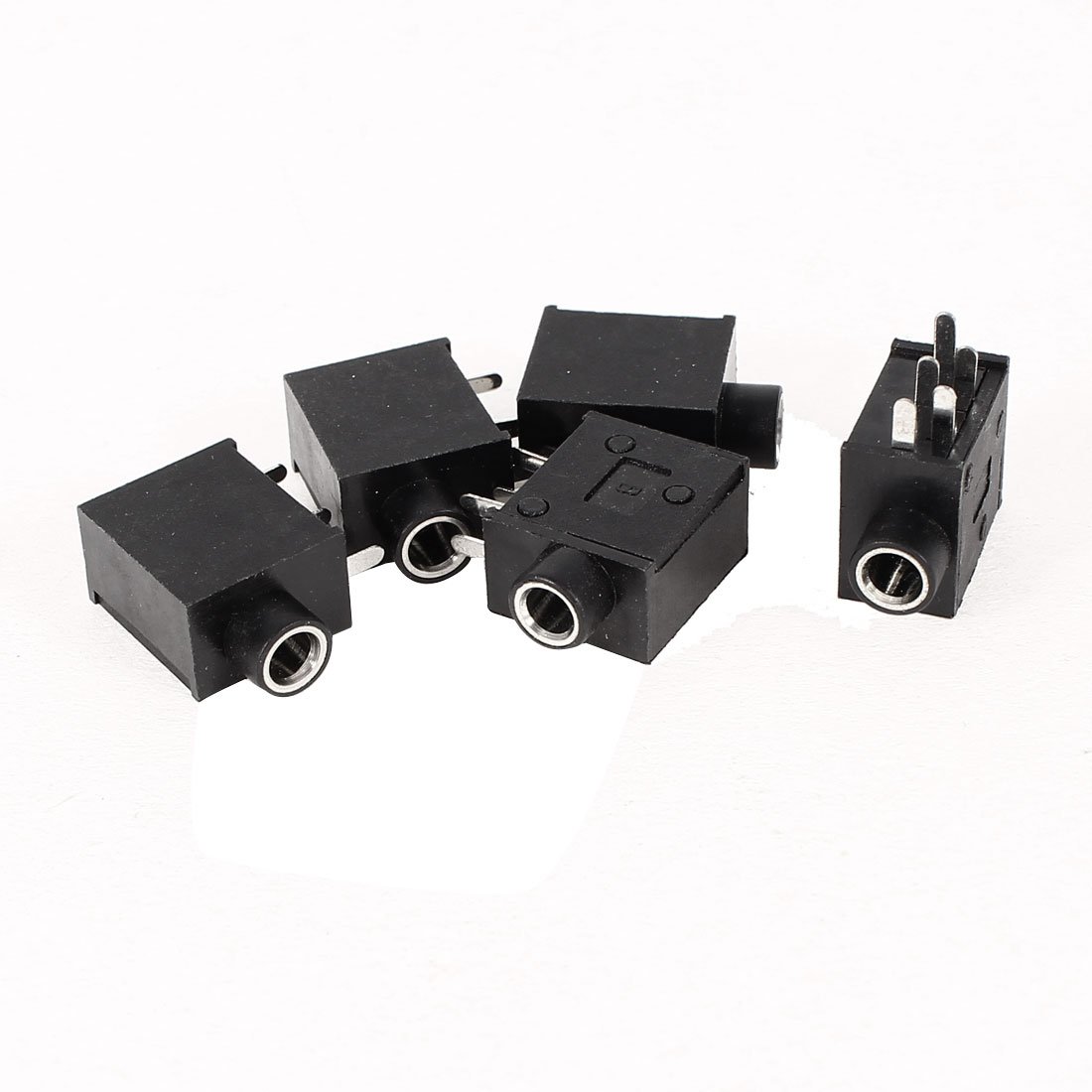 sourcing map 5 Pcs PCB Mount 5 Poles Terminals 3.5mm Female Stereo Audio Jack Socket Connector