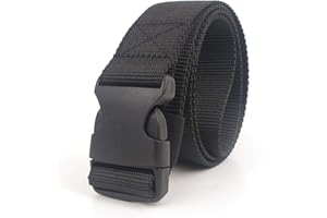 TopHomer Mens Belt Web Nylon Webbing Canvas Outdoor Casual Belt with No Metal Plastic Buckle Breathable for Work Sports