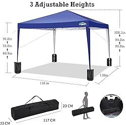 COBIZI 10x10 Ez Pop Up Canopy Tent, UPF