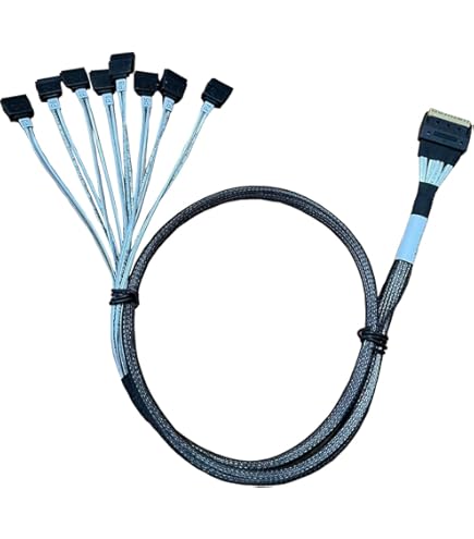 JMT PCIE Oculink-Compatible SAS SFF-8611 4i 90° To 4* SATA 7P Server