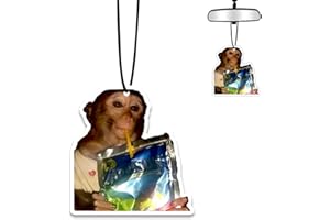 LDNTLY 1PCS Car Air Fresheners,Funny Monkey Hanging Car Air Fresheners,Cute Mirror Freshener Mirror Scented Hanging Accessories,Automobile Accessories Decor Interior Home for Men Woman Friends