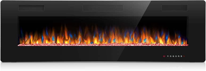Joy Pebble Electric Fireplace, inWall Recessed and Wall