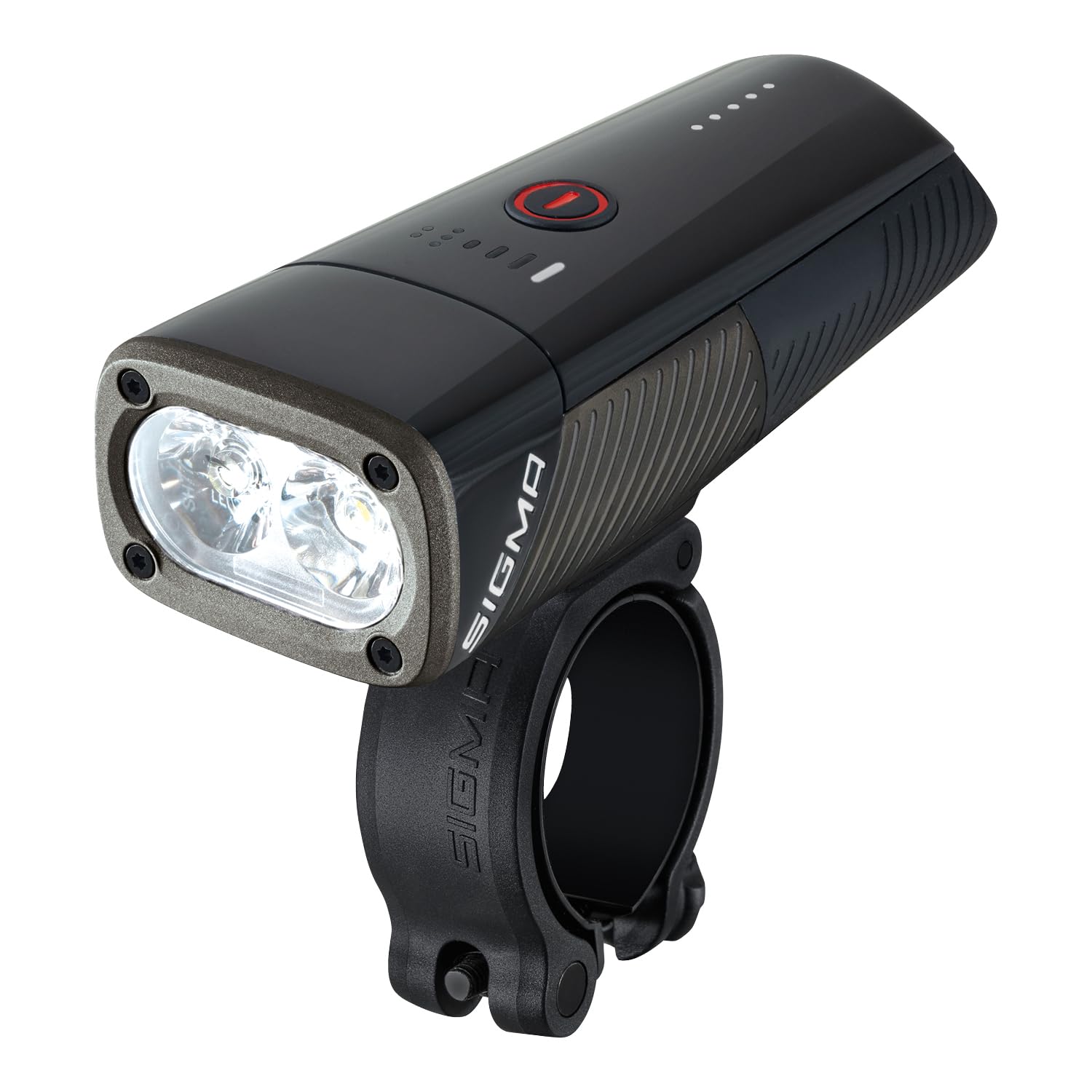 SIGMA Buster 1600 Headlight with 1600 lumens, Rechargeable Headlight with 6 Light Modes, Bright Image Thanks to the Double Lens with Osram LED, Black