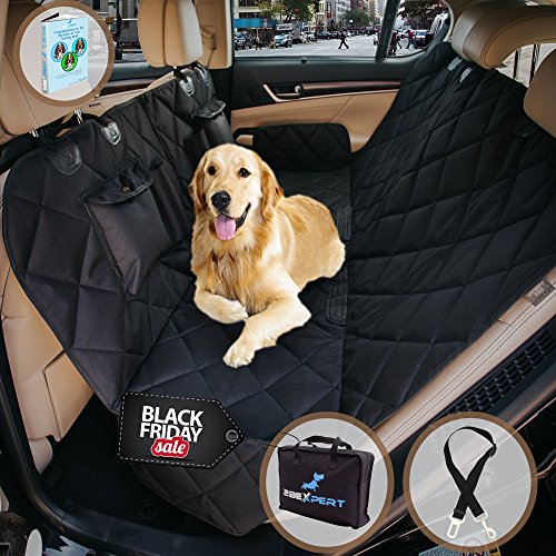 Dog car seat cover, pet car hammock, reinforced quilted…