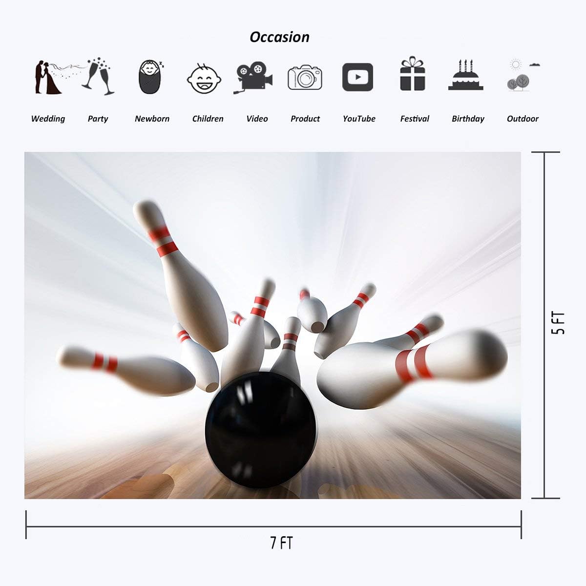 GoEoo Polyester Background 7x5ft Bowling Professional Competition  Photography Backdrop Game Studio Customized Photo Props PB556 Electronics  avenueeventgroup.com