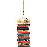 Book Christmas Tree Ornament, Gifts for Book Lovers, Acrylic Creative Christmas Book Car Decoration, Christmas Tree Decoration Home Décor Accents