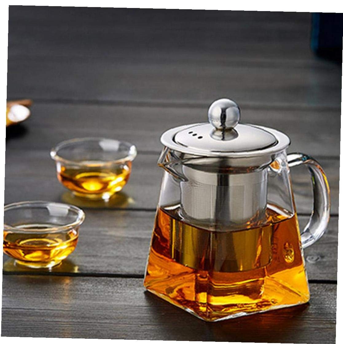 Claro Alto Vidrio Borosilicato Tetera Con Extraible De Acero Inoxidable Resistente Al Calor Infusor De Hojas Sueltas Para Microondas Y Tetera Cocina De Quemadores Caja De Seguridad Del Sistema De Te Cafe