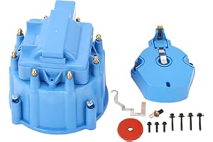 HEI Distributor Cap Rotor Heavy Duty Large Set 283 305 307 327 350 400 K549 Red Cap (Blue)