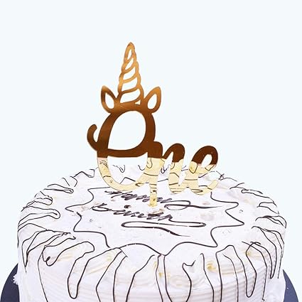 Amazon Com Yuinyo One Year Old Happy Birthday Unicorn Cake Topper